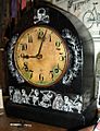 1908 Gilbert mantel clock decorated with Memento Mori decoupage