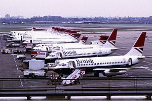 British Airways aircraft at LHR T1 1980s Kennaugh