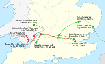 Isabella's invasion route (1326)