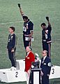 John Carlos, Tommie Smith, Peter Norman 1968cr