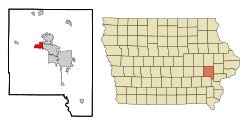 Location of Tiffin, Iowa