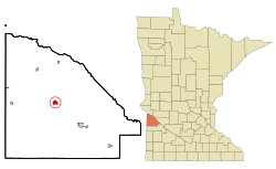 Location of Madisonwithin Lac qui Parle County and state of Minnesota