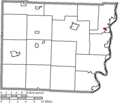 Location of Brookside in Belmont County
