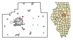 Location of Towanda in McLean County, Illinois.