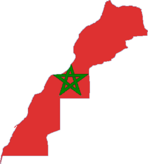 Morocco Flag Map (including Western Sahara)