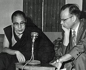 The 14th Dalai Lama with Lillard Hill in 1959