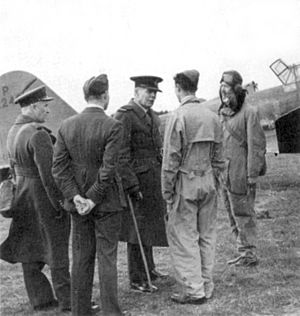 Trenchard with 12 Sqn personnel