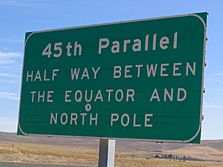 45th parallel sign - Baker City, Oregon