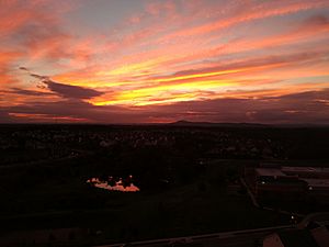 City of Clarksburg sunset from drone - September 2018
