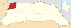 Location of the municipality and town of Saravena in the Arauca Department of Colombia