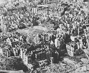 Destroyed Warsaw, capital of Poland, January 1945