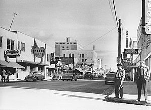 Downtown street in Fairbanks 1955 Meyer
