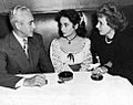 Elizabeth Taylor with parents at Stork Club 1947