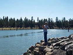 Fishing at Gerber Reservoir, Oregon