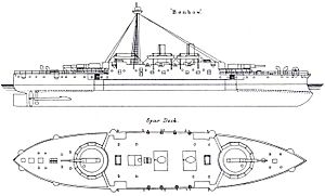 HMS Benbow Starboard elevation and Deck plan