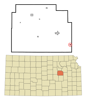 Location within Morris County and Kansas