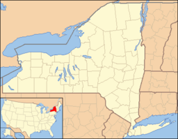 Location of Blue Lake in New York, USA.