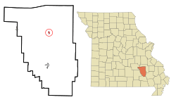 Location of Centerville, Missouri