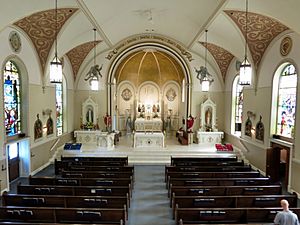 Saint Remy Catholic Church (Russia, Ohio) - nave, view from the loft