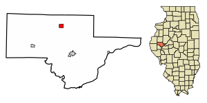 Location of Littleton in Schuyler County, Illinois.