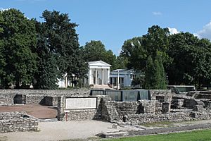 The ruins of the civil town of Aquincum and the Museum in Budapest