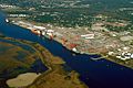 Wilmington North Carolina port aerial view