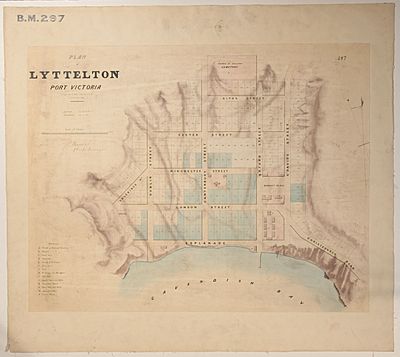 Black Map Lyttelton 1849