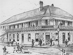 Illustration of the Australian Hotel, Brisbane, circa 1886