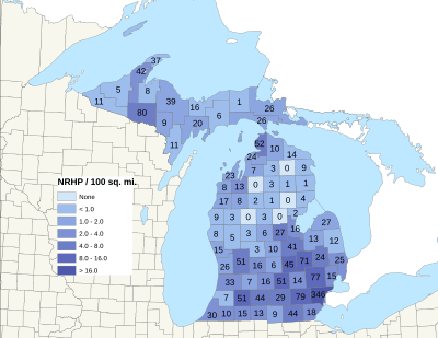 NRHP Michigan Map