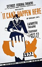Sinclair Lewis It Can't Happen Here 1936 theater poster