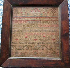 A sampler made by Thisbe Danson in 1832