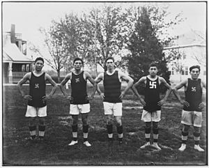 Basketball Team, Standing 1909 - NARA - 251737