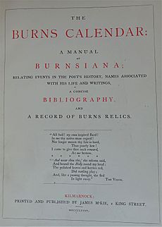 Burns Calendar. James McKie. 1874