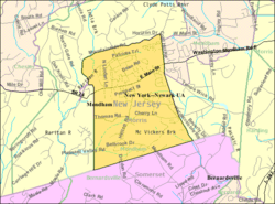 Census Bureau map of Mendham Borough, New Jersey