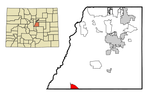 Location of the Westcreek CDP in Douglas County, Colorado.