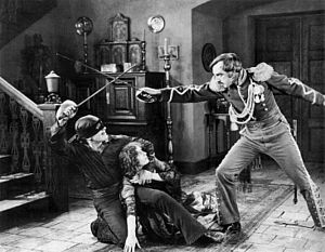 Douglas Fairbanks in the film, "The Mask of Zorro" (1920)