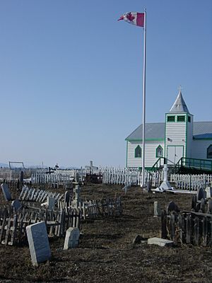 A wooden church in Fort McPherson, NWT
