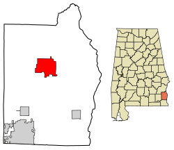 Location of Abbeville in Henry County, Alabama.