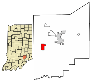 Location of Hayden in Jennings County, Indiana