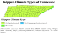 Köppen Climate Types Tennessee