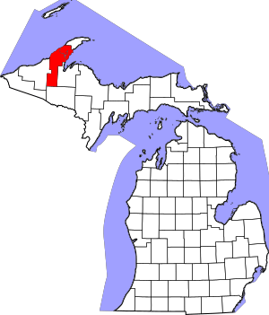 Map of Michigan highlighting Houghton County.svg