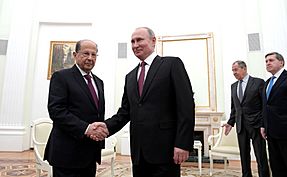 Michel Aoun with Putin 1