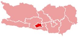 Location of Villach within Carinthia