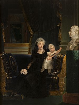 The Dowager Duchess of Berry (Maria Carolina of Naples and Siciliy) with her daughter Louise Marie Thérèse d'Artois (François Kinson)