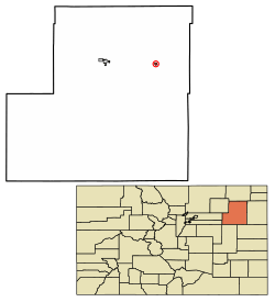 Location of Otis in Washington County, Colorado.