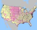 West Nile virus cases in United States map- May 2003