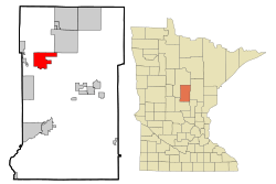 Location of Breezy Pointwithin Crow Wing County, Minnesota