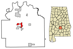 Location of Mosses in Lowndes County, Alabama.