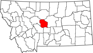 Map of Montana highlighting Judith Basin County
