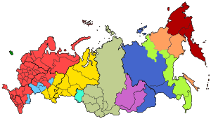 Map of Russia - Time Zones (2016)